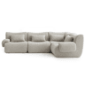 Sofá de canto modular de 4 lugares, tecido bouclé na cor bege pedra