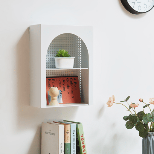 Prateleira de parede Jäller metal 40x30x13 cm Branco en.casa
