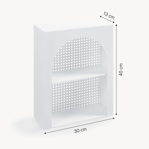 Prateleira de parede Jäller metal 40x30x13 cm Branco en.casa