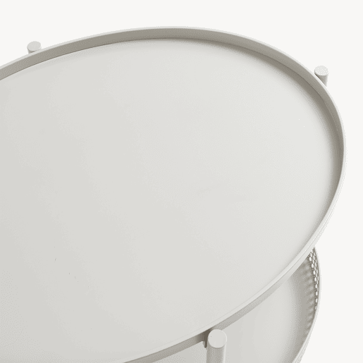 Mesa de centro Jäller oval com prateleira metal 66x51x44 cm Taupe en.casa