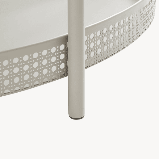 Mesa de centro Jäller oval com prateleira metal 66x51x44 cm Taupe en.casa