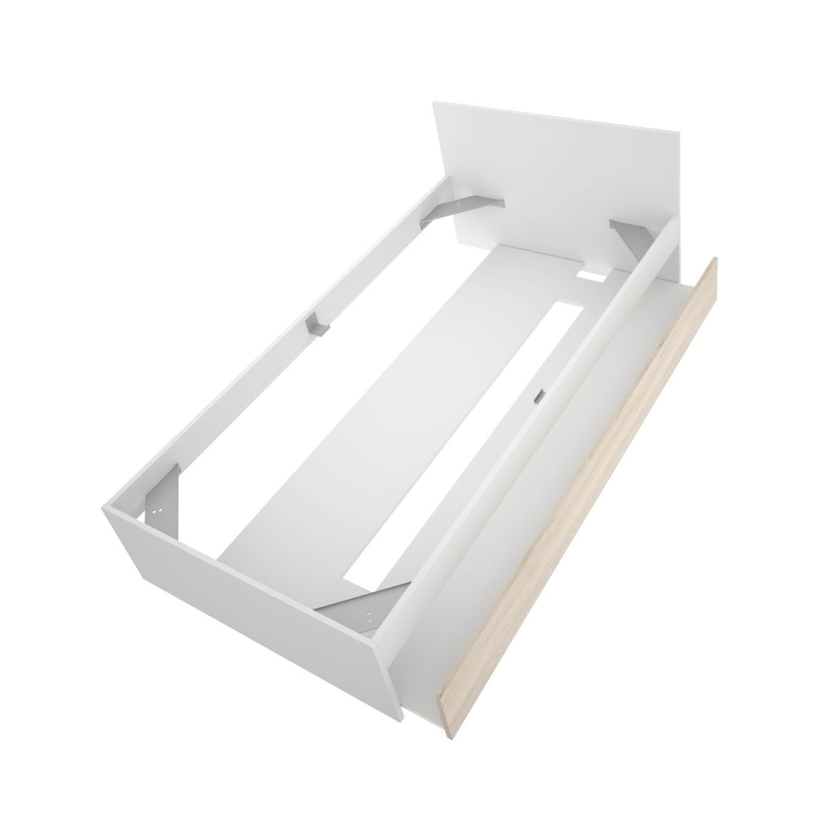 Cama top con arrastre blanco/natural 67x95,8x194,8 cm