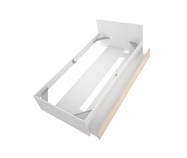 Cama top con arrastre blanco/natural 67x95,8x194,8 cm