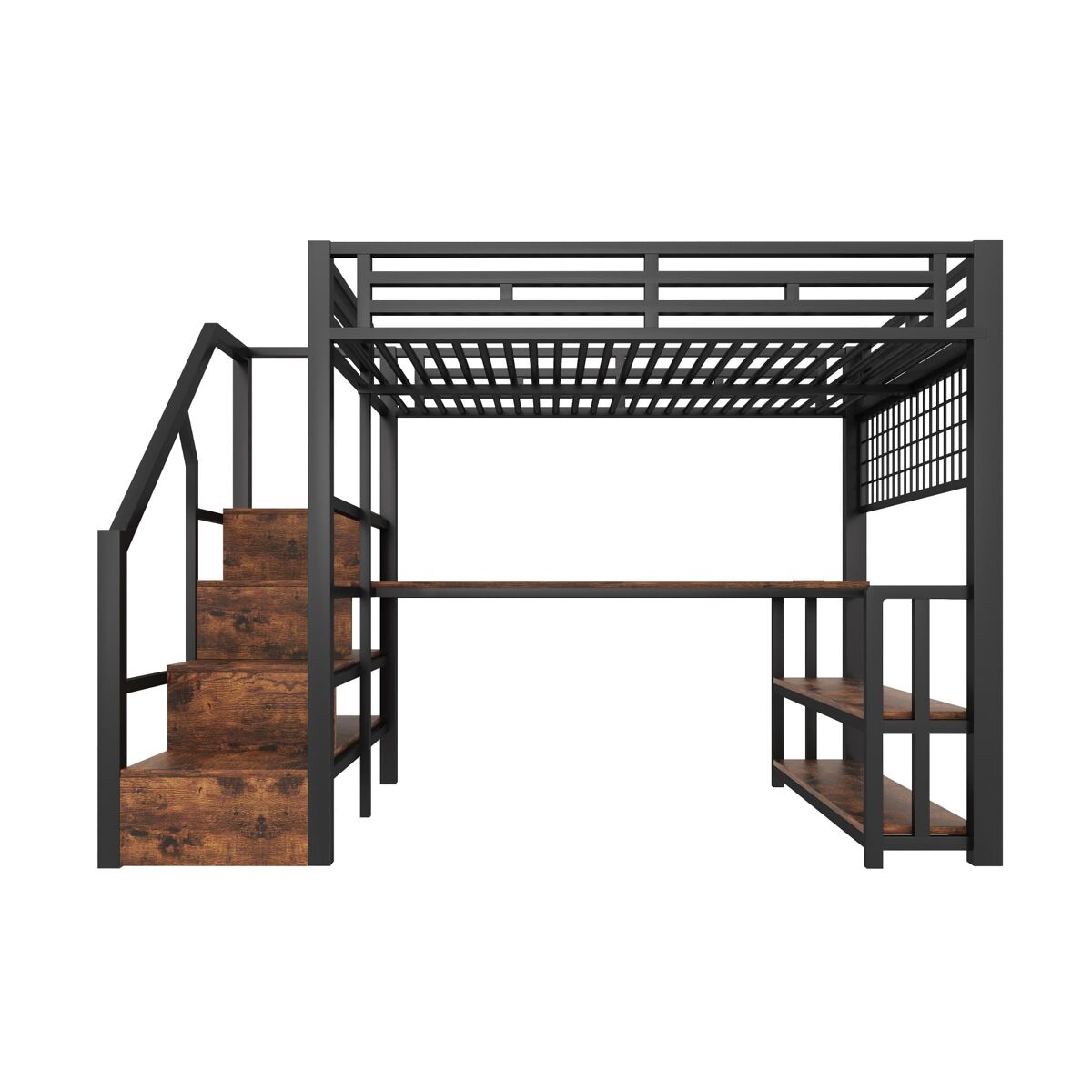 Cama alta para niños 252x145 Negro