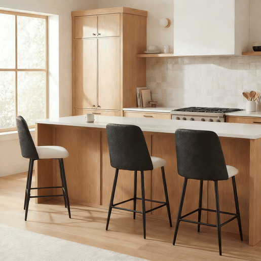HOMCOM Conjunto de 2 Bancos de Bar, Bancos Altos de Cozinha com Encosto Efeito Tecido e Apoio para os Pés, Estofados em Linho com Efeito Escovado e PU, Estrutura de Aço, Assento com Altura de 65 cm, Preto