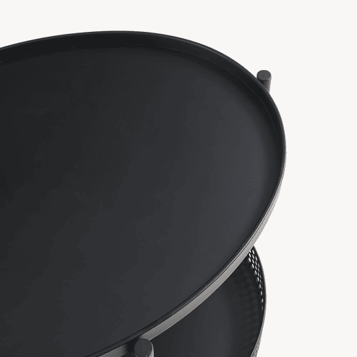 Mesa de centro Jäller oval com prateleira metal 66x51x44 cm Preto en.casa