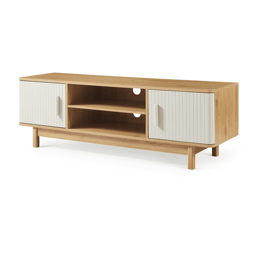 Armário para televisão Ferrersp 2 portas MDF 140x40x45 cm CarvalhoAreia en.casa
