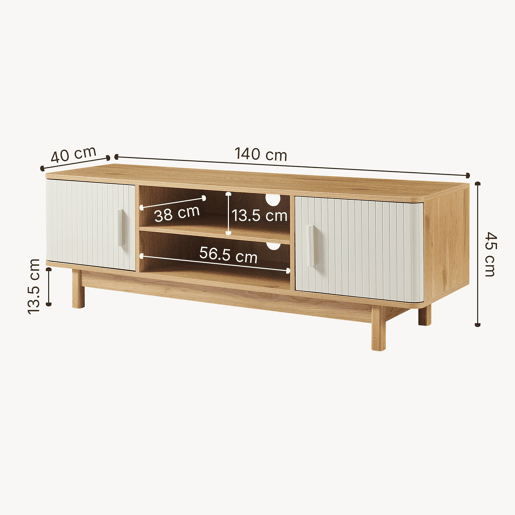 Armário para televisão Ferrersp 2 portas MDF 140x40x45 cm CarvalhoAreia en.casa