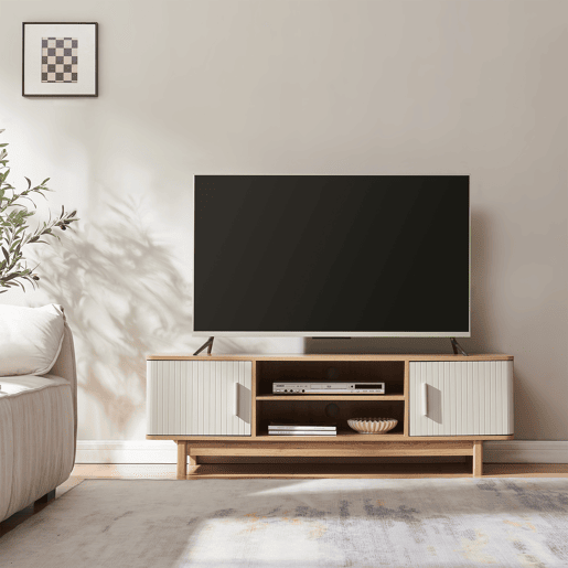 Armário para televisão Ferrersp 2 portas MDF 140x40x45 cm CarvalhoAreia en.casa