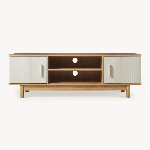 Armário para televisão Ferrersp 2 portas MDF 140x40x45 cm CarvalhoAreia en.casa