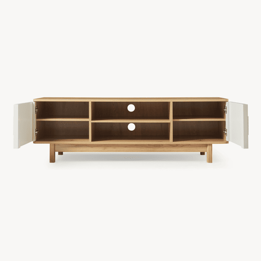 Armário para televisão Ferrersp 2 portas MDF 140x40x45 cm CarvalhoAreia en.casa