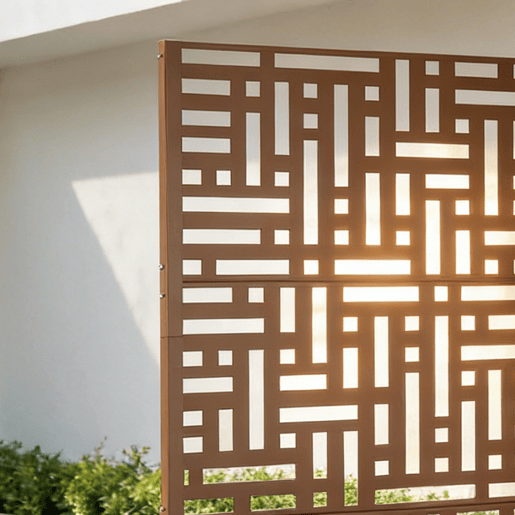 Divisória Bernalda com floreira aço 186x120x40cm Castanho casa.pro Divisória Bernalda com floreira aço 186x120x40cm Castanho casa.pro