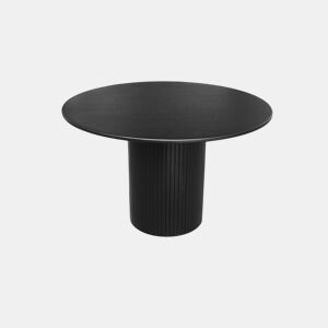 Mesa de jantar redonda em madeira para 4 lugares, Estelle, Preto, 115x115x73 cm