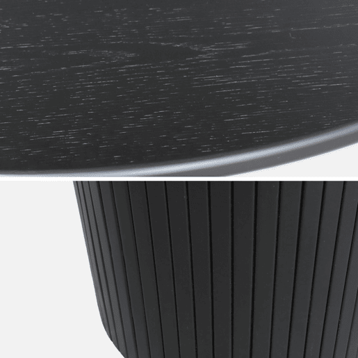 Mesa de jantar redonda em madeira para 4 lugares, Estelle, Preto, 115x115x73 cm