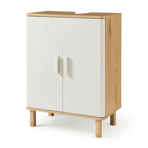Móvel de apoio para lavatório Ferrersp 3 compartimentos 80x60x35 cm carvalhoareia en.casa Móvel de apoio para lavatório Ferrersp 3 compartimentos 80x60x35 cm carvalhoareia en.casa