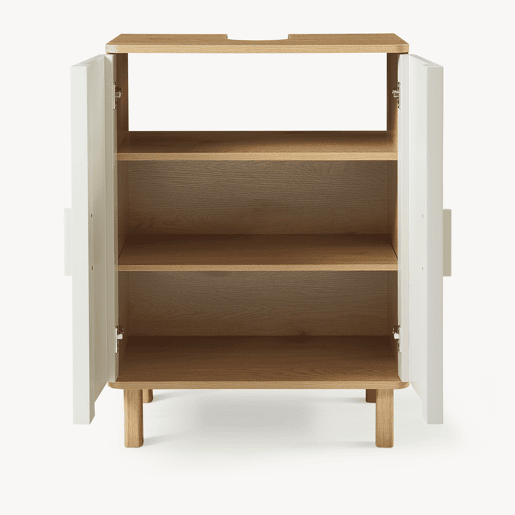 Móvel de apoio para lavatório Ferrersp 3 compartimentos 80x60x35 cm carvalhoareia en.casa Móvel de apoio para lavatório Ferrersp 3 compartimentos 80x60x35 cm carvalhoareia en.casa