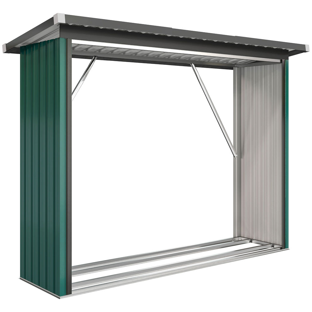 Cobertizo para Leña Acero Galvanizado Outsunny