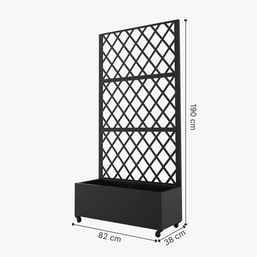 Divisória Malja com floreira aço 190 x 82 x 38 cm preto casa.pro Divisória Malja com floreira aço 190 x 82 x 38 cm preto casa.pro