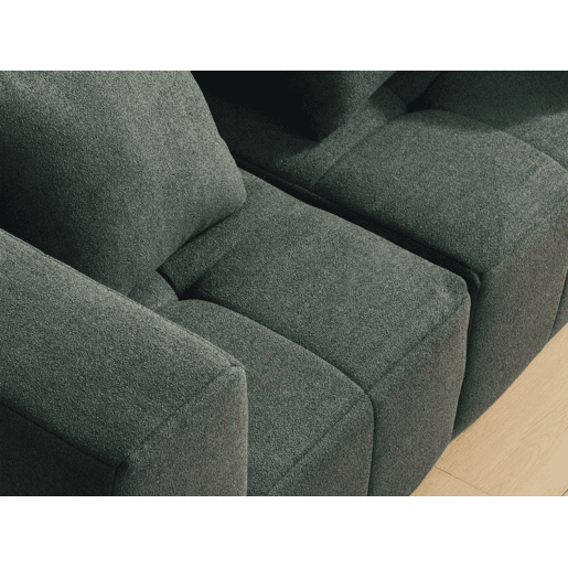 Sofá modular de 2 lugares, tecido bouclé na cor verde floresta Sofá modular de 2 lugares, tecido bouclé na cor verde floresta