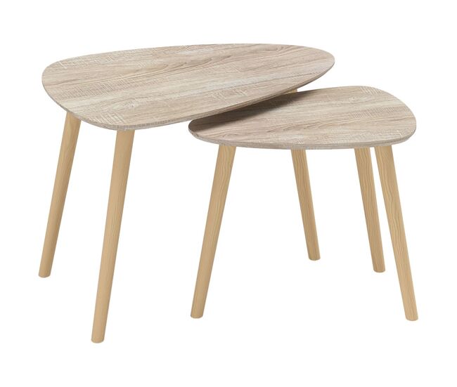 Mesas de Centro MDF, Madera de Pino HOMCOM 59x39