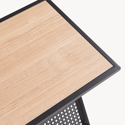Mesa de apoio com suporte para jornais Jäller 48x40x30 cm Preto Aspeto carvalho en.casa