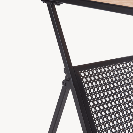Mesa de apoio com suporte para jornais Jäller 48x40x30 cm Preto Aspeto carvalho en.casa
