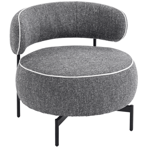 HOMCOM Poltrona de Sala com Assento Rotativo Poltrona de Sala Revestida em Tecido Linho com Assento Amplo Acolchoado Espesso Pés de Metal para Quarto Leitura Cinzento Escuro