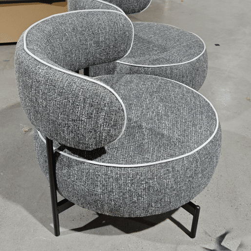 HOMCOM Poltrona de Sala com Assento Rotativo Poltrona de Sala Revestida em Tecido Linho com Assento Amplo Acolchoado Espesso Pés de Metal para Quarto Leitura Cinzento Escuro