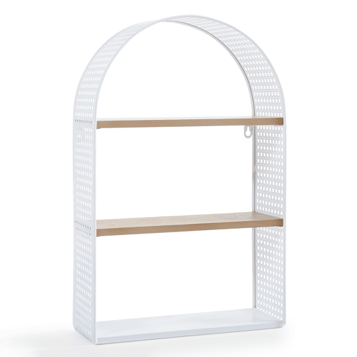 Estante de parede Jäller 3 prateleiras metal 53x35x14 cm Branco en.casa