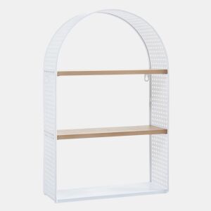 Estante de parede Jäller 3 prateleiras metal 53x35x14 cm Branco en.casa