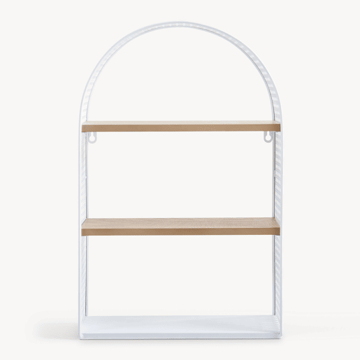 Estante de parede Jäller 3 prateleiras metal 53x35x14 cm Branco en.casa
