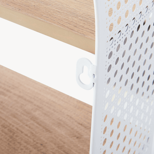 Estante de parede Jäller 3 prateleiras metal 53x35x14 cm Branco en.casa
