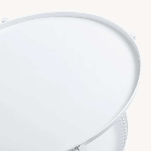 Mesa de centro Jäller oval com prateleira metal 66x51x44 cm Branco en.casa