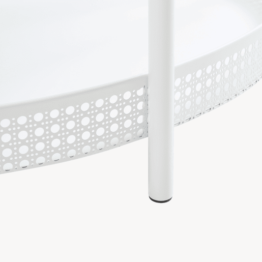 Mesa de centro Jäller oval com prateleira metal 66x51x44 cm Branco en.casa