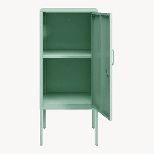 Mesa de cabeceira Hausjärvi 82x35x35 cm pega esquerda Verde menta en.casa
