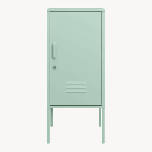 Mesa de cabeceira Hausjärvi 82x35x35 cm pega esquerda Verde menta en.casa