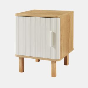 Mesa de cabeceira Ferrersp porta 50x40x40 cm Carvalhocores areia en.casa