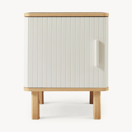 Mesa de cabeceira Ferrersp porta 50x40x40 cm Carvalhocores areia en.casa