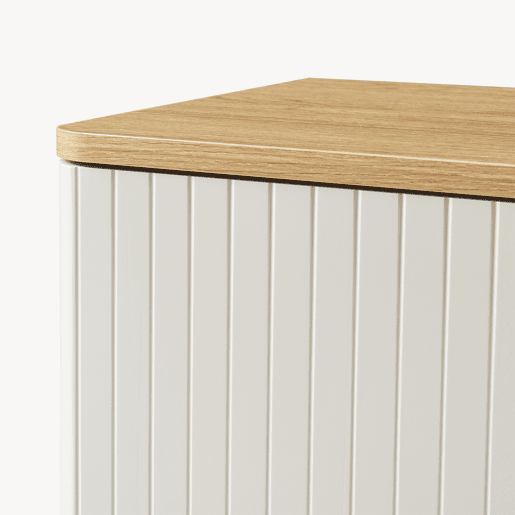 Mesa de cabeceira Ferrersp porta 50x40x40 cm Carvalhocores areia en.casa