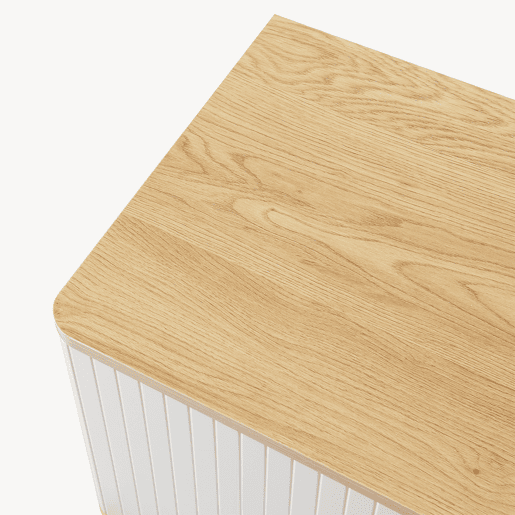 Mesa de cabeceira Ferrersp porta 50x40x40 cm Carvalhocores areia en.casa