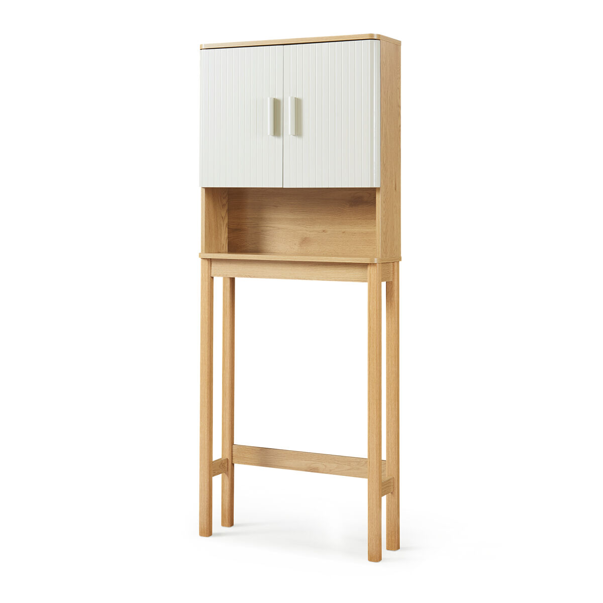 Mueble de baño sobre el inodoro ferrersp mdf 160x63x20cm - roble/oatmeal [en.casa]
