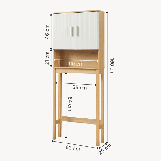 Móvel de casa de banho Ferrersp 2 portas 160x63x20 cm aspeto carvalhocores areia en.casa
