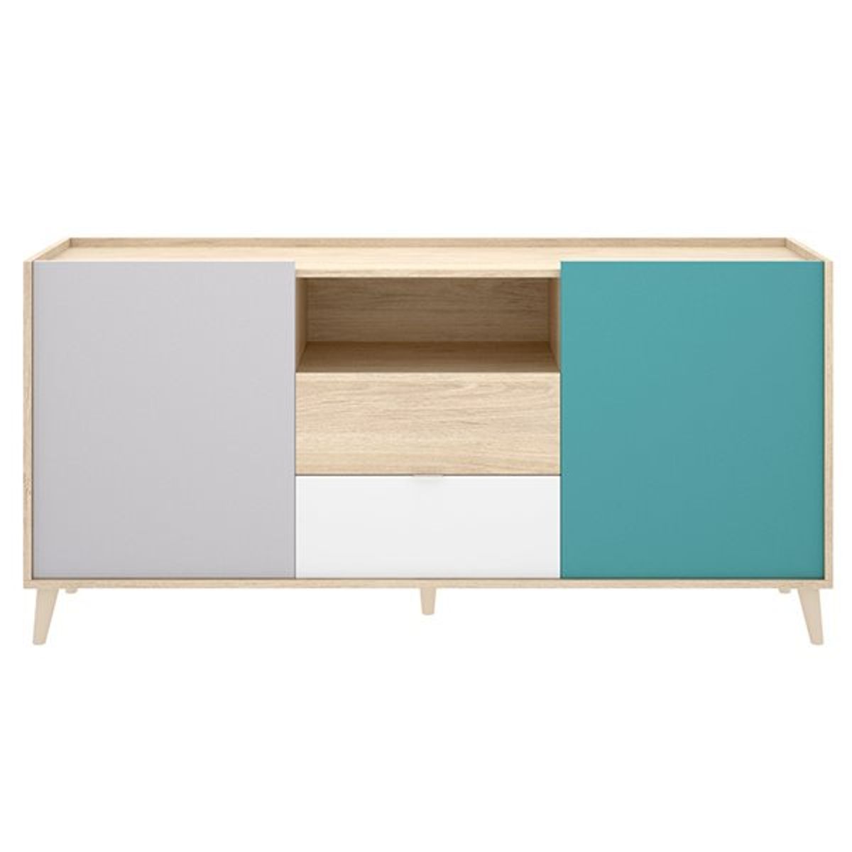 Aparador nova 2 puertas con 2 cajones multicolor 75x155x43 cm