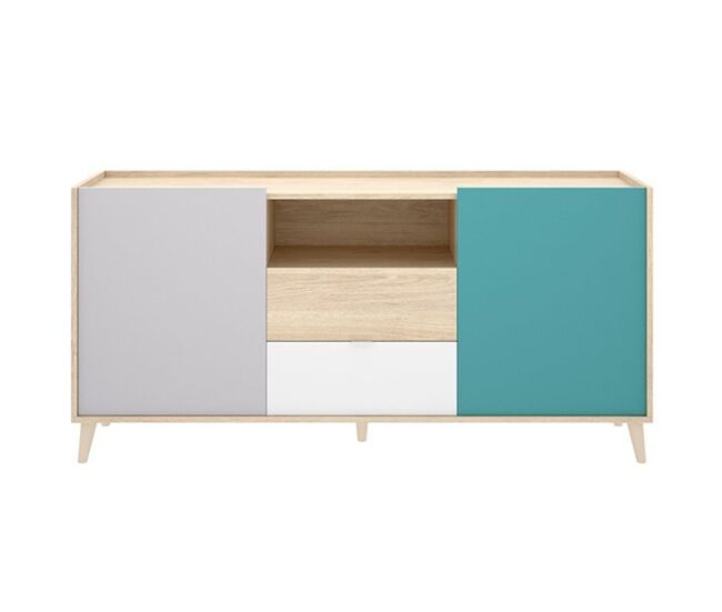 Aparador nova 2 puertas con 2 cajones multicolor 75x155x43 cm