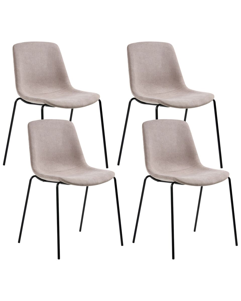 Beliani Conjunto de 4 sillas de comedor Tiller Beige