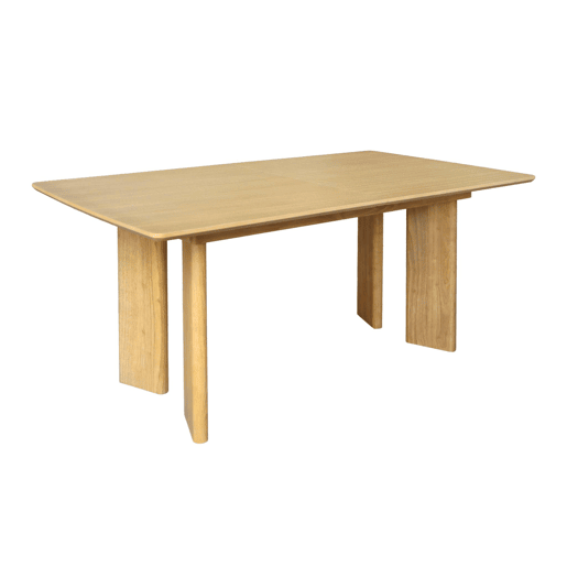 Mesa de jantar retangular extensível em madeira de 6-8 lugares, Albane, Natural, 170x90x76 cm