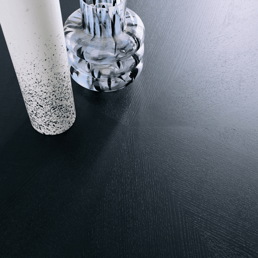 Mesa de jantar oval em madeira para 6 lugares, Diane, Preto, 190x100x75 cm