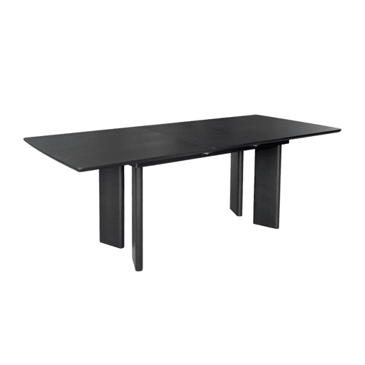 Mesa de jantar retangular extensível em madeira de 6-8 lugares, Albane, Preto, 170x90x76 cm