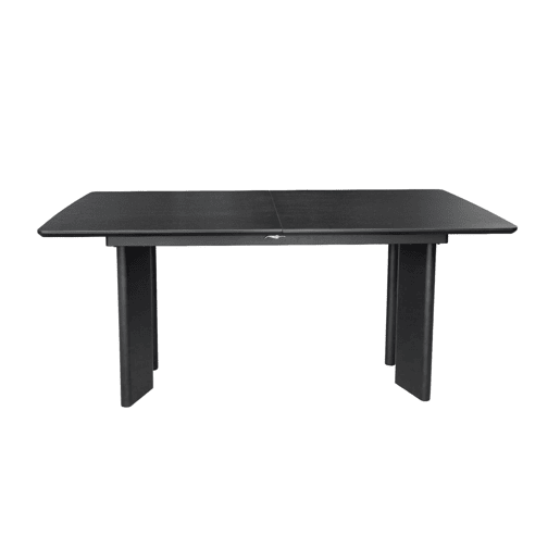 Mesa de jantar retangular extensível em madeira de 6-8 lugares, Albane, Preto, 170x90x76 cm