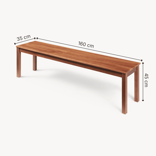 Banco de sala de jantar Trerunulu pinho 160x35x45 cm Nogueira en.casa Banco de sala de jantar Trerunulu pinho 160x35x45 cm Nogueira en.casa